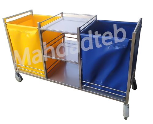 ترولی همپر دو خانه استیل (حمل البسه تمیز و کثیف) 2- کد -MHT38 -2