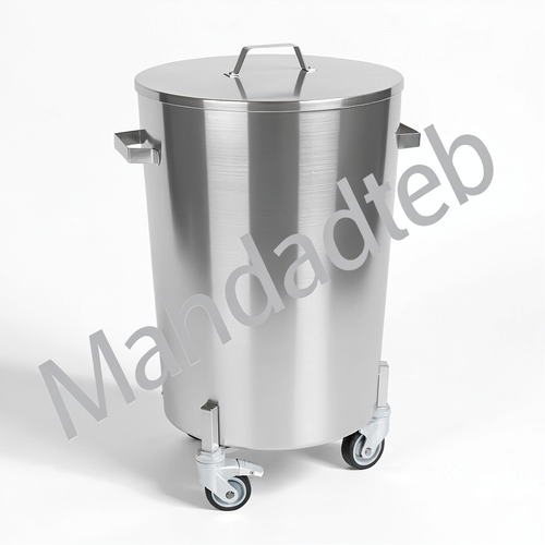 سطل کلین روم استیل چرخدار